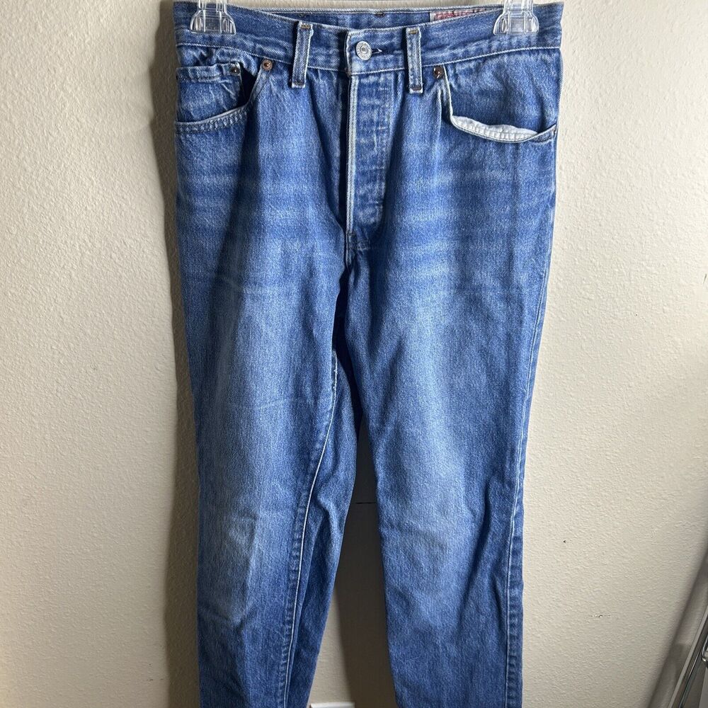 Levis 501 26501-01 Vintage Blue Jeans Raw Denim 80s USA Made W31 L38 Size XS